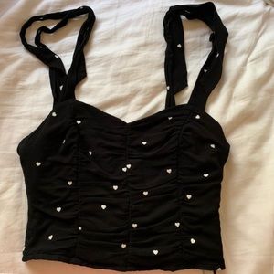 ruched heart print top